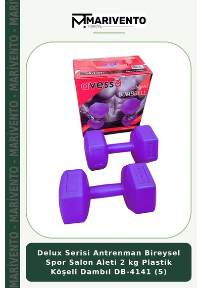 Delux Serisi Antrenman Bireysel Spor Salon Aleti 2 Kg Plastik Köşeli Dambıl Db-4141 5