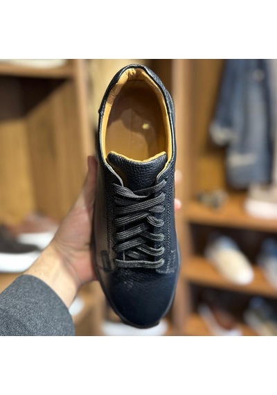 Alza %100 Hakiki Deri Erkek Sneaker Günlük Rahat Ve Şık Ayakkabı - Siyah