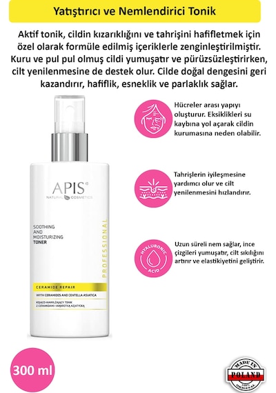 Apis Natural Ceramide Repair Yatıştırıcı ve Nemlendirici Tonik 300 ML