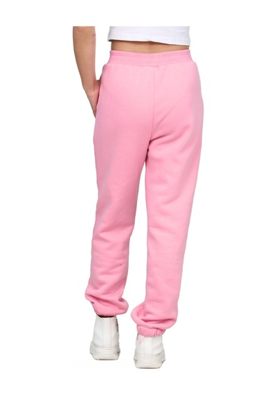 Erdem Kıds Kız Çocuk Paçası Lastikli 3 İplik Şardonlu İçi Pamuklu Okul Eşofman Altı Pantolon Pembe Pembe