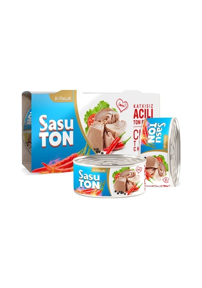 Sasu Blue Acılı Ton Balığı İri Parçalı 12 x 160 G