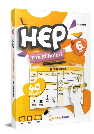6. Sınıf Haftalık Hep Fen Bilimleri 40 Deneme Yelda Akkar