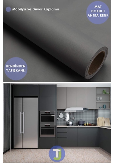 Technojet Kendinden Yapışkanlı Mat Renkli Mutfak Banyo Tezgah Duvar Dolap Ve Masa Kaplama 60cmx300cm 001