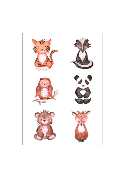 Sevimli Orman Hayvanları Sticker Set 1