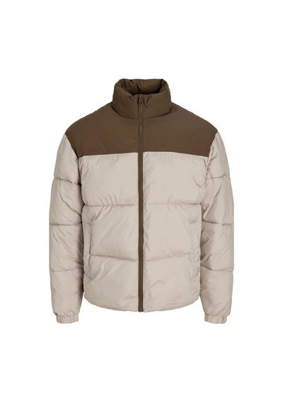 Jack & Jones Jjraze Erkek Dik Yaka Şişme Mont Puffer Ceket Günlük Rahat Kahverengi