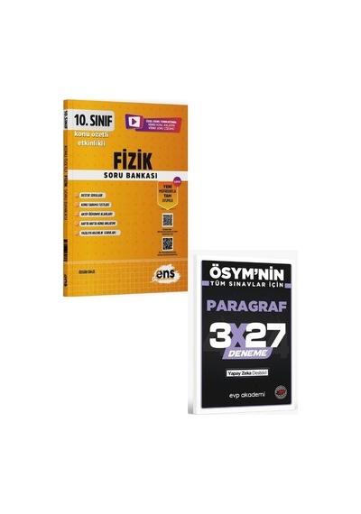 Ens 2027 10. Sınıf Fizik Etkinlikli Soru Bankası+ Evp Akademi Paragraf