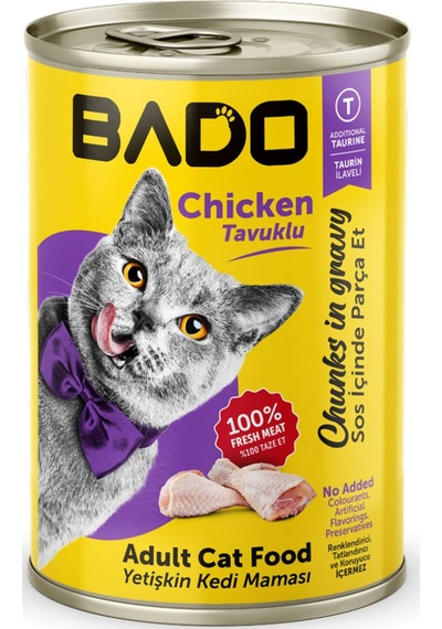 Bado Yetişkin Yaş Kedi Maması Tavuk Etli 400gr