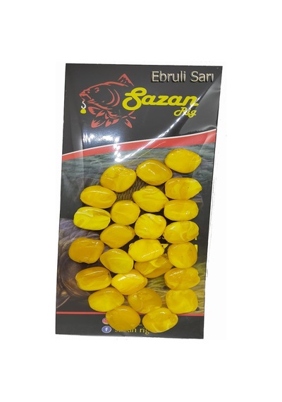 Sazan Dip Yemi Ebruli Boncuk Yassı 12 Mm (25 Adet)