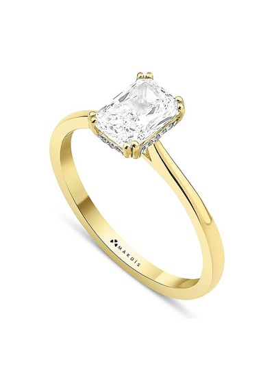 1.10 Karat Radiant Tektaş Pırlanta Yüzük Beyaz Altın