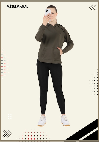 Kadın Taytlı Takım Spor Tunik & Tayt Dalgıç Kumaş Sports And Casual Haki 3060 Haki / Siyah