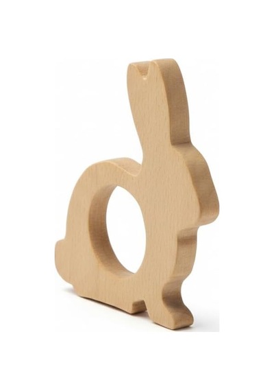 Simdale Wood Doğal Ahşap Tavşan Kulaklı Peçete Yüzüğü - Peçetelik Halkası - 4'lü Set Ahşap