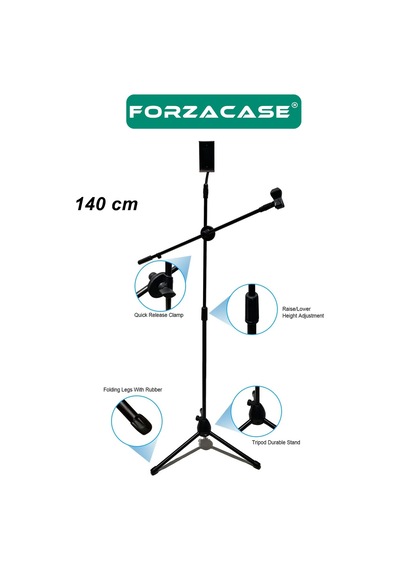Tablet Tutuculu 360 Profesyonel Metal Mikrofon Stand 140cm Fc1077