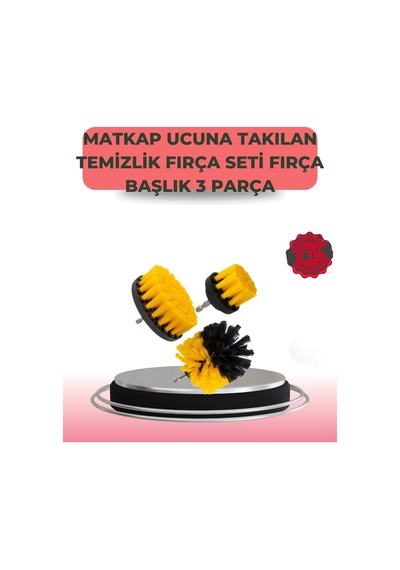 Mey İthalat 3 Parça Matkap Ucu Temizlik Fırçası Dayanıklı Naylon Kıllı