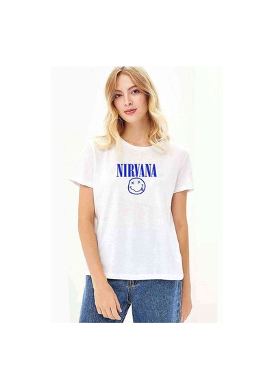 Nirvana Baskılı Beyaz Kadın Tshirt (534280332)