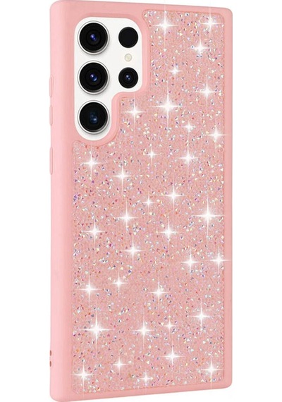 Galaxy S23 Ultra Uyumlu Parlak Taşlı Tasarım Pırlanta Csm Zore Kılıf-pembe