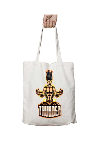 Art Hediye Thunder İki Tarafı Kalıcı Baskılı Yıkanabilir Çanta Çok Renkli