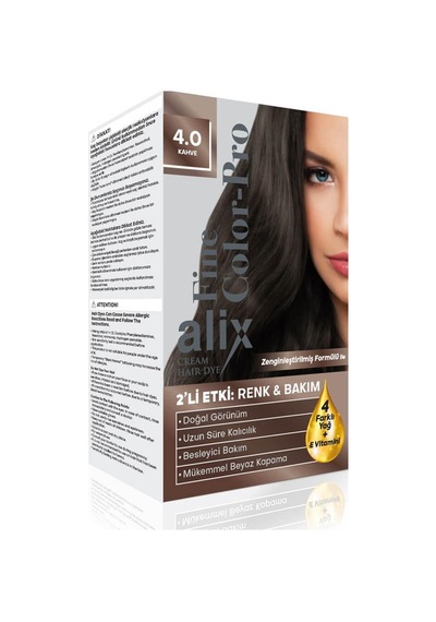 Alix Fine Color Pro Kit Saç Boyası - 4.0 Kahve