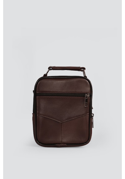 Westbag Erkek Çelik Kasalı Hakiki Deri El Ve Omuz Çantası Ayarlanabilir Askılı Küçük Boy Kahverengi
