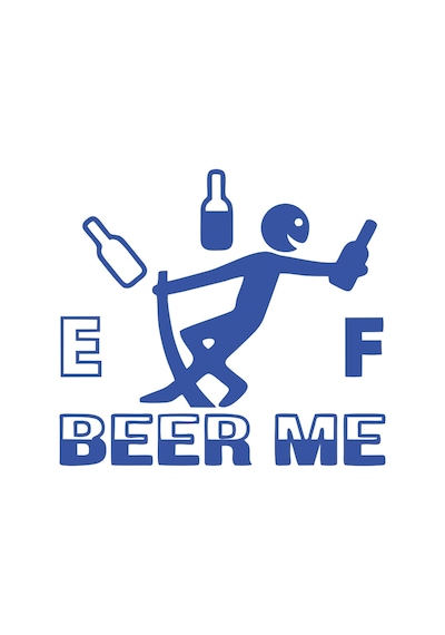Beer Me Sticker 17x17 Cm Mavi