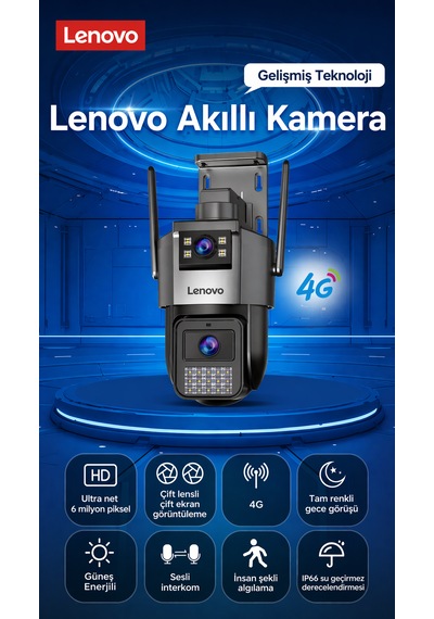 2 Kameralı Sim Kartlı Solar Panelli Aov Sürekli Kayıt Yapabilen Gece Görüşlü Güvenlik Kamerası