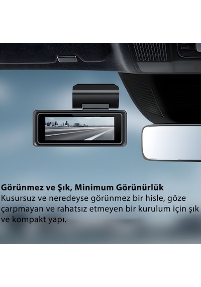 İdragon L50 Ultra Hd Araç İçi Kayıt Cihazı - Görünmez Şık Tasarım, Döngüsel Kayıt Ve Mobil Uygulama Desteği
