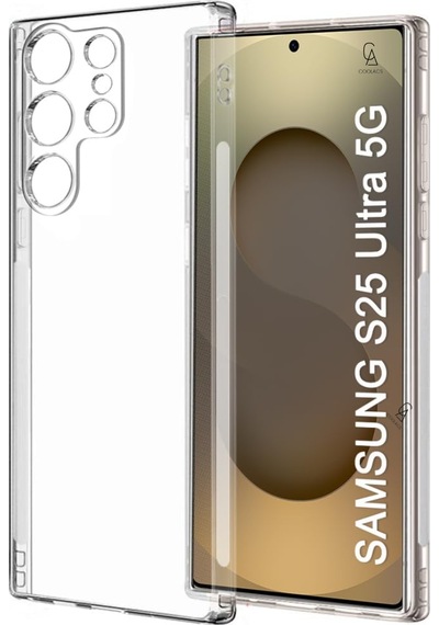 Samsung Galaxy Uyumlu S25 Ultra Kılıf Esnek Silikon Telefon Kılıfı Ve Temperli Cam Ekran Koruyucu Şeffaf