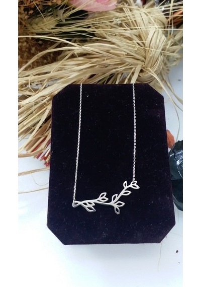 Gümüş Zeytin Dalı Kolye 453981579