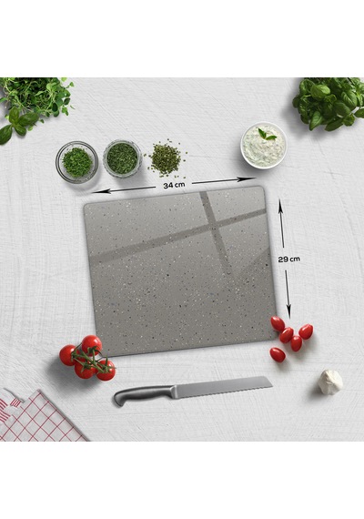 Cam Kesme Tahtası Seramik Desen - Koyu Fon 29cm X 34cm