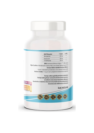 Ncs Koenzim Q-10 Alfa Lipoik Asit L-Karnitin Coenzyme Q10 180 Tablet