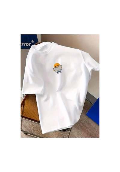 Medinenur Read Baskılı Basic T-shirt Beyaz