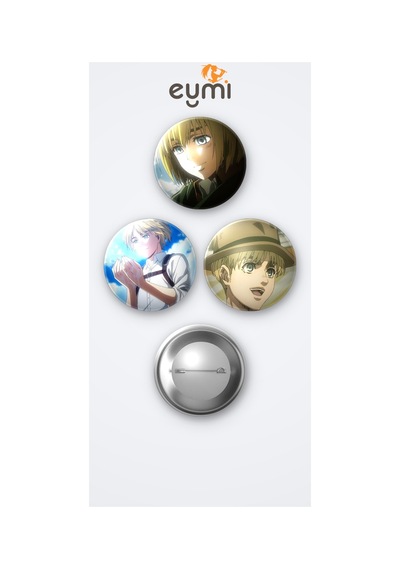 Attack On Titan Titana Saldırı Animesi Armin Anime 3'lü Metal Rozet Seti 58mm İğneli Buton Çanta Yaka Rozeti Çok Renkli