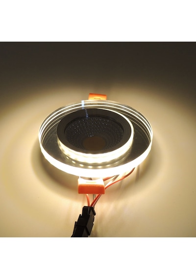 Aynalı Cam Üstü Altı Spot Cob Led Armatür Beyaz Gün Işığı Cam - Metalik