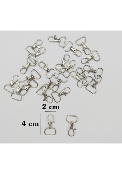 100 Adet Metal 2 Cm Paris Kanca Anahtarlık Klipsi Halkası Demir