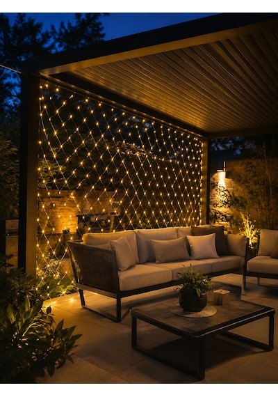 3x3 Metre Ağ Led İle Bahçenize Sıcak Ve Şık Aydınlatma Sarı