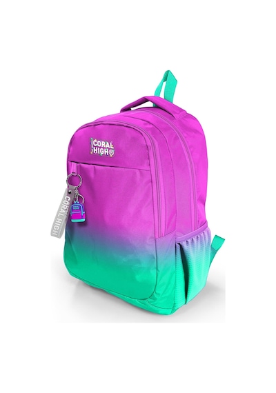 Coral High Kids Pembe Su Yeşili Renk Geçişli Üç Bölmeli Okul Sırt Çantası 23664