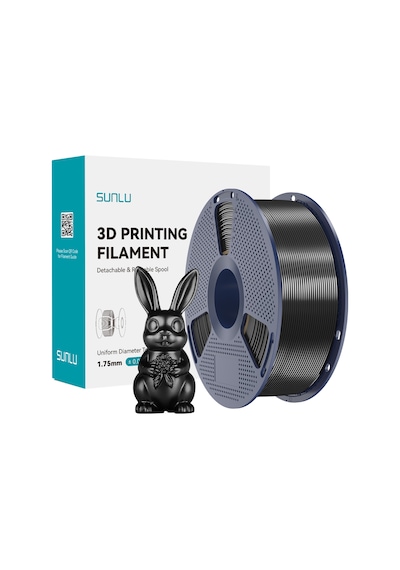Sunlu Siyah Silk Pla+ Filament - 1.75mm - 1 Kg