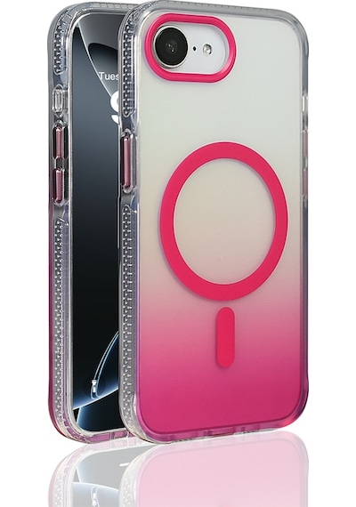 Subutu Apple Uyumlu iPhone 16e Kılıf M-safe Şarj Özellikli Transparan Renk Geçişli Sbt Toros Kapak - Siyah Siyah