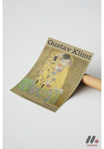 Gustav Klimt Öpücük, Çerçevesiz Yüksek Kalite Duvar Afişi - Sanatsever Hediyesi