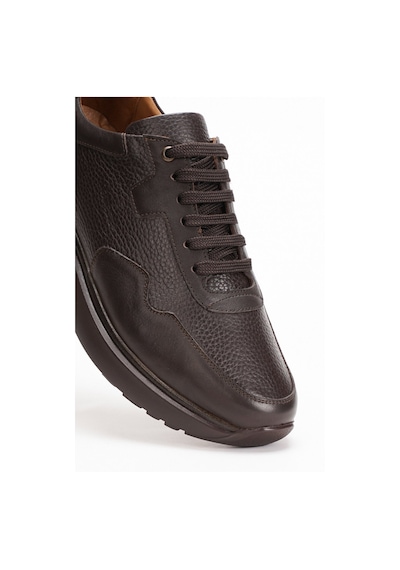 Fame Step Hakiki Deri Erkek Yürüyüş Ayakkabısı Casual Comfort Bağcıklı Ortopedik Günlük Rahat Taban Kahverengi Sneaker Palermo