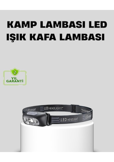 Şarjlı Led Kafa Feneri 4 Modlu Akıllı Sensörlü Far Su Geçirmez Ipx5 Kamp Ve Balıkçı Lambası