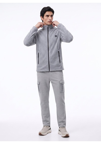 Discovery Expedition D5wm-swt3301 Gri Dik Basic Erkek Polar Sweatshırt Gri Melanj
