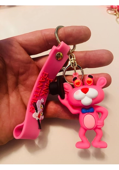 Pembe Panter Pink Panther 3d Silikon Anahtarlık Karakter Çanta & Araba Süsü