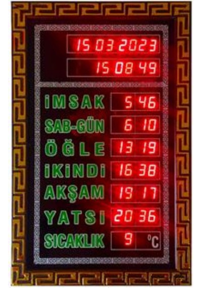 Elimkon Ev-ofis Tipi Dekoratif İmsakiye Yeşil