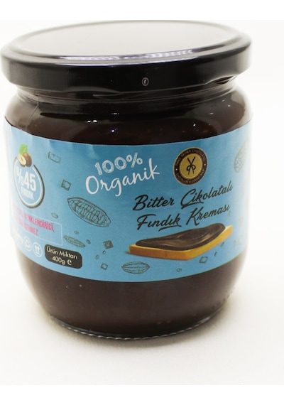 Dark Brown BİTTER Sürülebilir Gerçek Çikolatalı Fındık Kreması 400 Gram