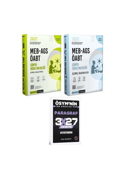 Pegem 2027 Öabt Meb-ags Kimya Öğretmenliği Konu Anlatımlı + Soru Bankası 2 Li Set+evp Akademi Paragraf