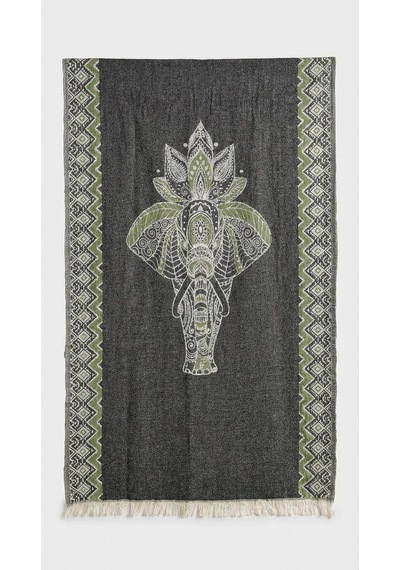 Green-black Elephant Peştemal Sarı
