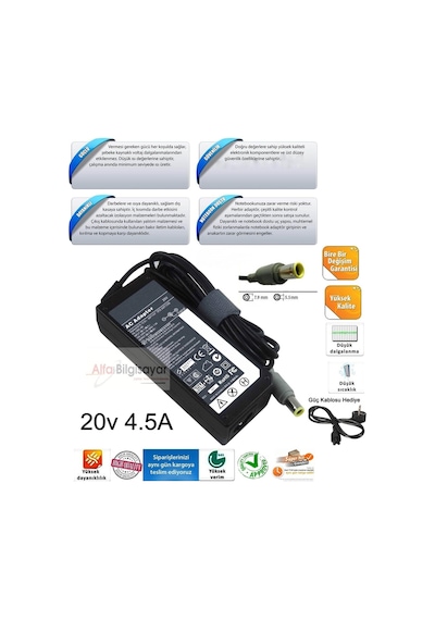 Lenovo Uyumlu E530 E540 Adaptör. Şarj Cihazı 20V