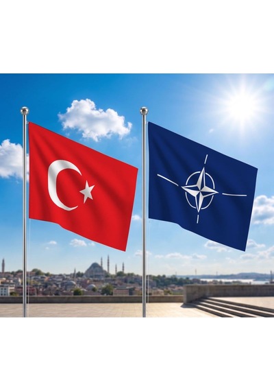 Nato Bayrağı Ve Alpaka Kumaş Türk Bayrağı 2'li Set 70x105cm Diğer
