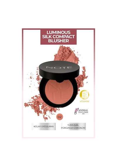 Note Cosmetique Luminous Silk Compact Blusher Toz Allık - 02 Pink In Summer