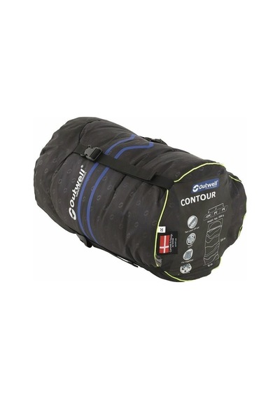 Outwell Contour Black Yazlık Ve Kışlık Taraflı -13 C 1500gr Geniş Uyku Tulumu Siyah Sağ Fermuar 2304 230431 Çok Renkli